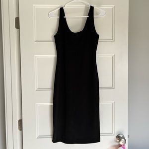 Black ribbed body con dress
